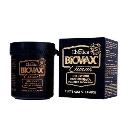 Biovax Glamour CAVIAR - MASECZKA intensywnie regenerująca do włosów ze złotymi algami i kawiorem, 125 ml.