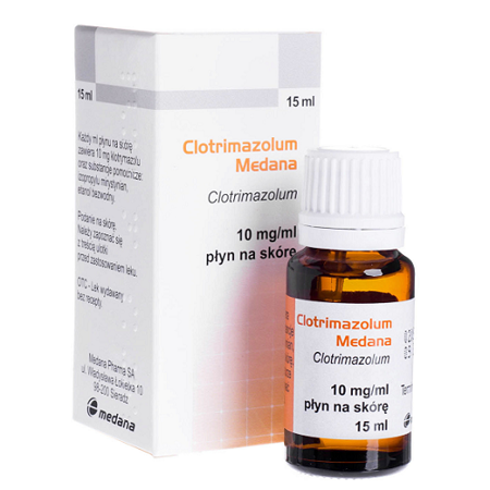 Clotrimazolum - PŁYN  15 ml. (Medana)