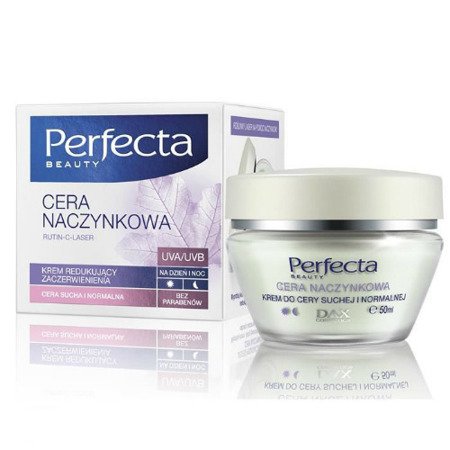 DAX - Perfecta, Cera Naczynkowa - KREM redukujący zaczerwienienia do cery suchej i normalnej na DZIEŃ i NOC, 50 ml.