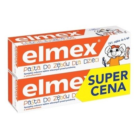 Elmex - PASTA do zębów dla dzieci 1-6 lat Dwa opakowania, 2x 50 ml.