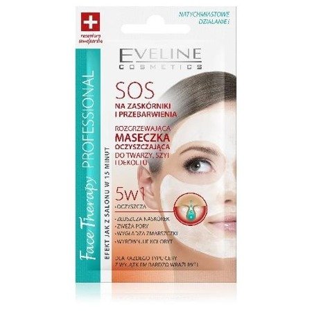Eveline - Face Therapy Professional - MASECZKA oczyszczająca, rozgrzewająca do twarzy, szyi i dekoltu SOS 5w1, 7 ml.