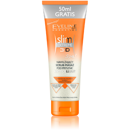 Eveline Slim Extreme 3D SCRUB - masaż nawilżający pod prysznic, 250 ml.