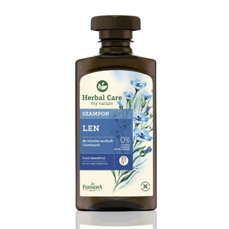 Herbal Care - szampon lniany do włosów suchych i łamliwych, 330 ml.