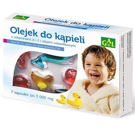 Olejek do kąpieli dla dzieci - OLEJEK wiesiołkowy z witaminami A i E, 7 kapsułek. GAL